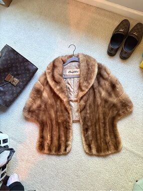 Vintage Brown Mink Fur Shrug